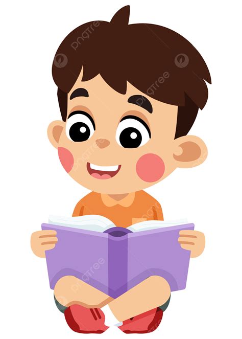 Children Read Book Clipart Gambar Kartun Anak Sedang Membaca Buku Png Download Full Size