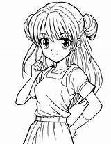 Printable Anime Coloring Page sketch template