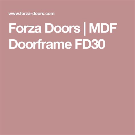 Forza Doors | MDF Doorframe FD30 | Forza, Doors, Lockscreen