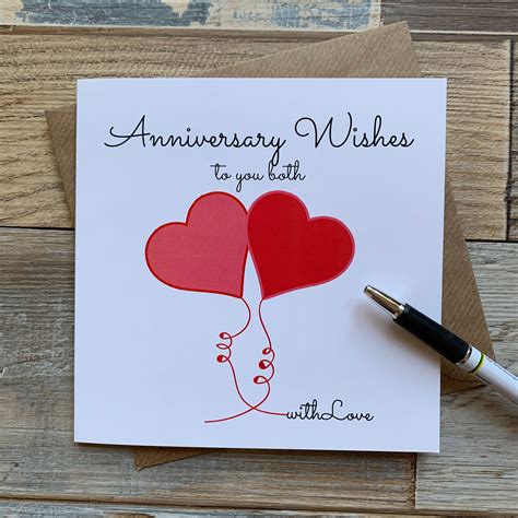 Anniversary Wishes to You Both Love Hearts Design Anniversary Card ...