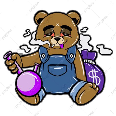 Bongs Hd Transparent, Bong And Bear Cartoon, Art, Illustration, Cartoon PNG Image For Free Download