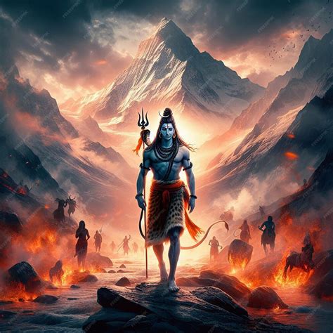 Premium AI Image | Lord shiva 3d wallpaper banner Mahadev ai generated