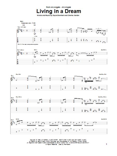 Living In A Dream by Arc Angels - Guitar Tab - Guitar Instructor