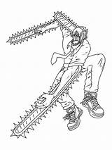 Chainsaw Man coloring Pages sketch template