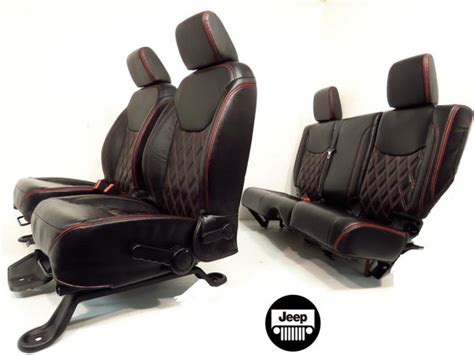 Replacement Jeep Wrangler Seats Jk 4 Door Leather Seats Black & Red 2011 2012 2013 2014 2015 ...