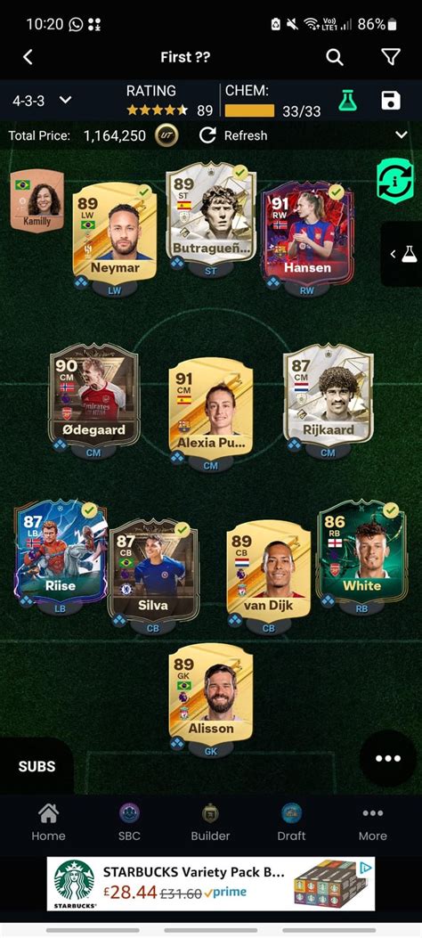 Full chem on futbin but not in game. Am I being dumb? : r/EASportsFC