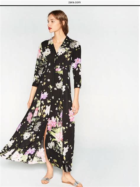 Zara long floral dress | Zara floral dress, Maxi dresses casual, Zara maxi dress