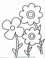Spring Flowers Coloring Page For Kids sketch template