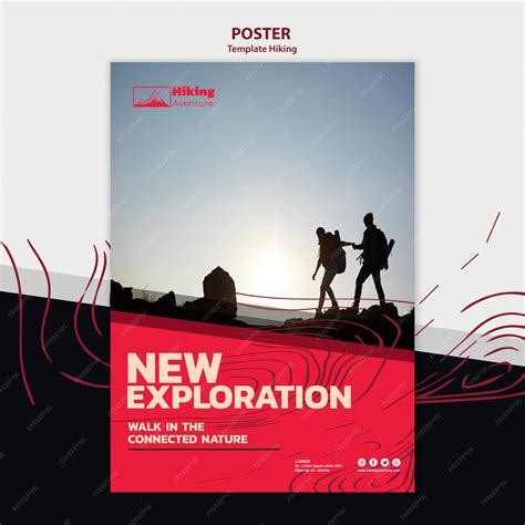 Free PSD | Hiking poster template