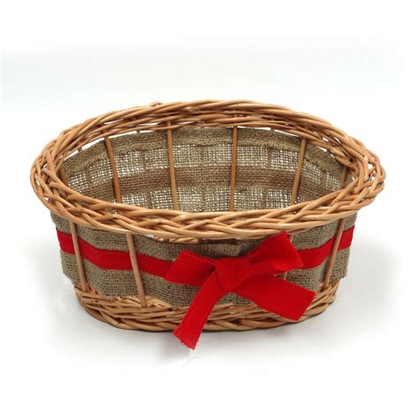 Empty Wicker Gift Basket Ribbon By Prestige Wicker