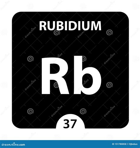 Rubidium Rb Chemical Element. Rubidium Sign with Atomic Number. Chemical 37 Element of Periodic ...