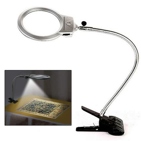 LELINTA Magnifying Glass LED Lamp, Lighted Magnifier with Stand & Clamp for Desk, Sewing, Bright ...