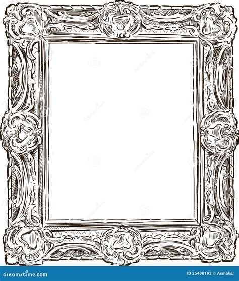 Antique ornate frame stock vector. Illustration of decor - 35490193