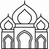 Mosque coloring pages Outline minaret And Dome On White  sketch template