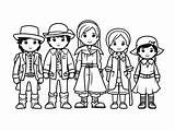 Pioneer Family Coloring Page  sketch template