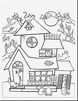 Halloween Haunted House Coloring Pages At GetColoringscom  Free sketch template