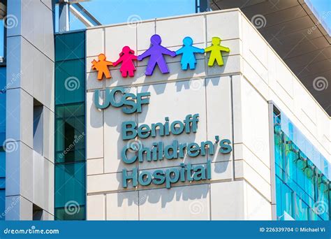 UCSF Benioff Children`s Hospital Sign On The Facade Hospital System ...