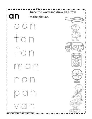 an Word Family Worksheet Worksheets