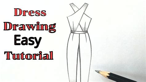 How to draw a beautiful girl dress drawing design easy Fashion illustration dresses drawing ...