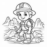Premium Vector  Coloring Page Outline Of A Cute Boy miner Or sketch template