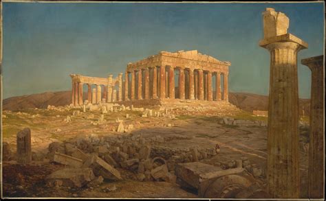 Wallpaper : painting, arch, ruins, Greek mythology, Frederic Edwin Church, The Parthenon, ART ...