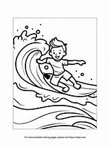 Printable Surfing Coloring Page · InkPx sketch template
