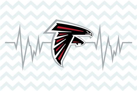 Atlanta falcons heartbeat svg free, football svg, instant download, atlanta football season ...