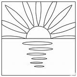 Sunrise Over Sea coloring page  ColouringPages sketch template