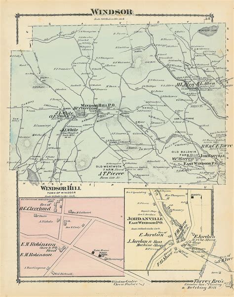 Town of Windsor, Massachusetts 1876 Map-Colored Reproduction