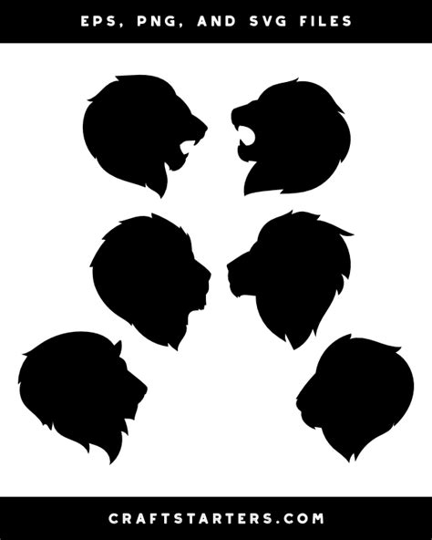 Lion Head Silhouette Clip Art