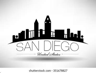 Vector San Diego Skyline Design Stock Vector (Royalty Free) 351678827 ...