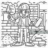 Disegno Di Muratore E Mattoni Per La Festa Del Lavoro Da Colorare  sketch template
