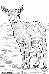American Pygmy Goat Full Body coloring Page sketch template