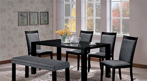 Contemporary Style in a Black Matte Finish 5 Piece Dining Set – All ...