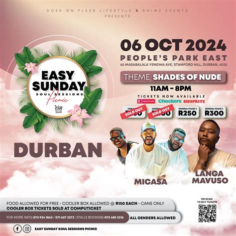 EASY SUNDAY SOUL SESSIONS PICNIC DBN 6 OCT - Durban Tourism