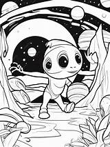Premium Photo  Coloring Page Line Art aliens hiding sketch template
