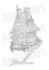 Baba Yaga Coloring Pages  Etsy sketch template