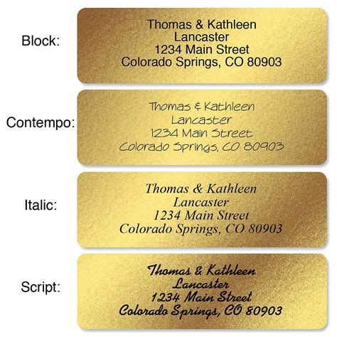 Gold Foil Printable Labels