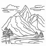 Mountain view coloring Page Free Printable Adult  sketch template