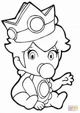 Princess Peach Mario Coloring Pages Super Images sketch template