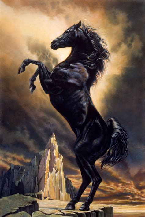 Black Horse | Art à thème cheval, Peinture cheval, Peinture de cheval
