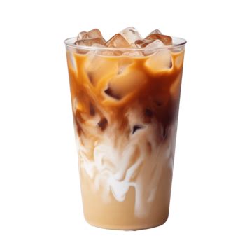 Cold Brewed Iced Latte Coffee On Plastic Cup Side View Generative Ai Technology, Ice, Coffee ...