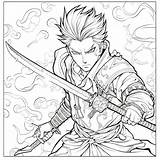 Coloring Pages Sword sketch template
