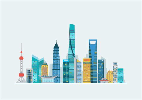 Shanghai skyline | Shanghai skyline, City illustration, Shanghai