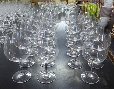 RIEDEL WINE GLASSES, comprising 11 white wine, 19.5cm H and 12 red wine, 21cm H. (23 pieces ...