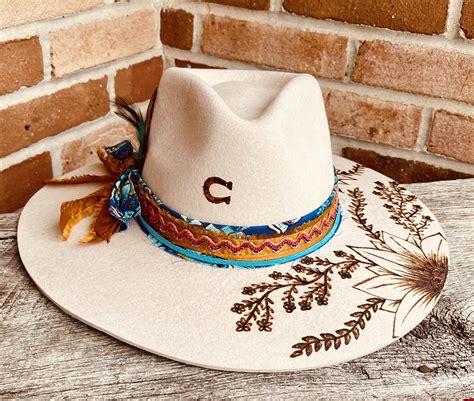 Branded Cowboy Hat Branded Wide Brim Hats Burned Wide Brim - Etsy in 2023 | Cowboy hat brands ...