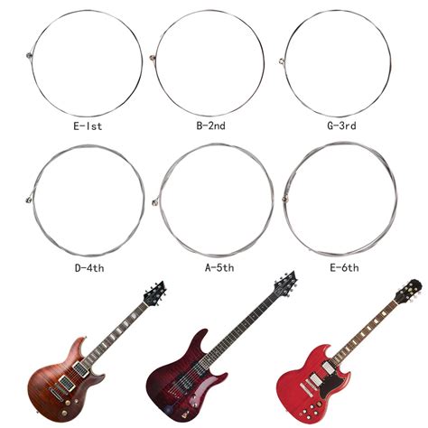 1PCS Durable Guitar Strings 6 Type EW Series Carbon Steel Guitar Strings Electric Guitar Strings ...