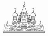 Beautiful Russian Architecture Coloring  Page sketch template