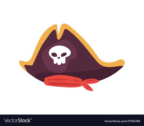 Pirate hat with skull Royalty Free Vector Image