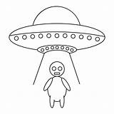 Premium Vector  UFO Alien coloring Book Page For Kids sketch template